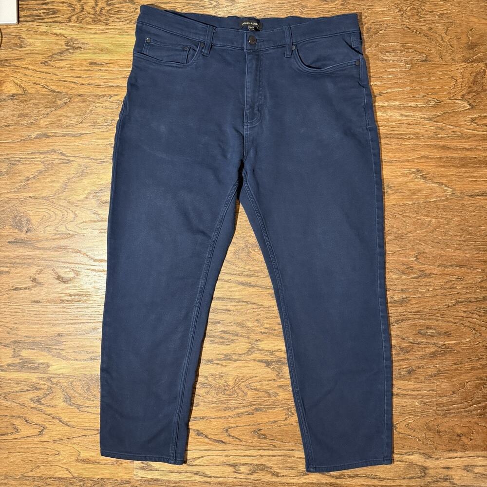 Banana Republic 38x29 Mens Navy Blue Stretch Jeans Style Pants Slim Straight - Picture 3 of 11